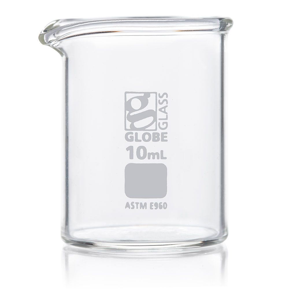 10mL Beaker, Globe Glass, Low Form